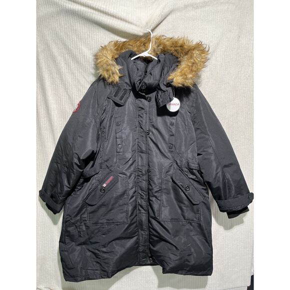 Canada Weather Gear Black Full Zip Fleece Lined Winter Parka Jacket Womens 2X - Picture 1 of 8